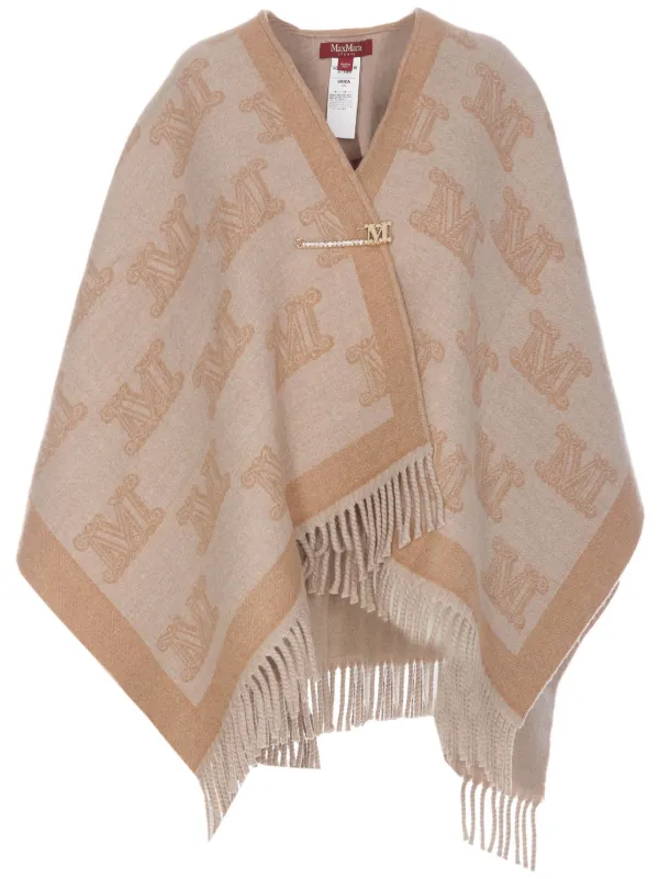 【MAX MARA】ジャカードウール ポンチョ Max Mara ジャカード ポンチョ | ニュートラル | FARFETCH JP