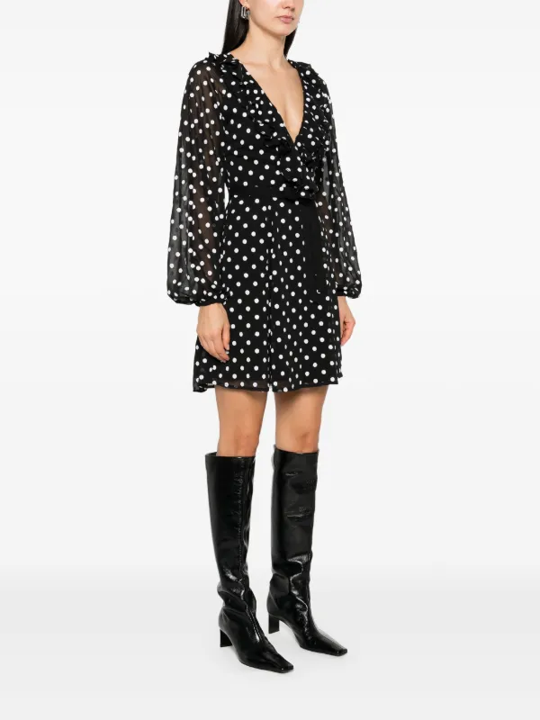 ROTATE BIRGER CHRISTENSEN ruffle-detail Chiffon Mini Dress | Black