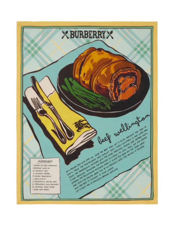 Burberry Recipe Tea Towel Set | Blue | FARFETCH