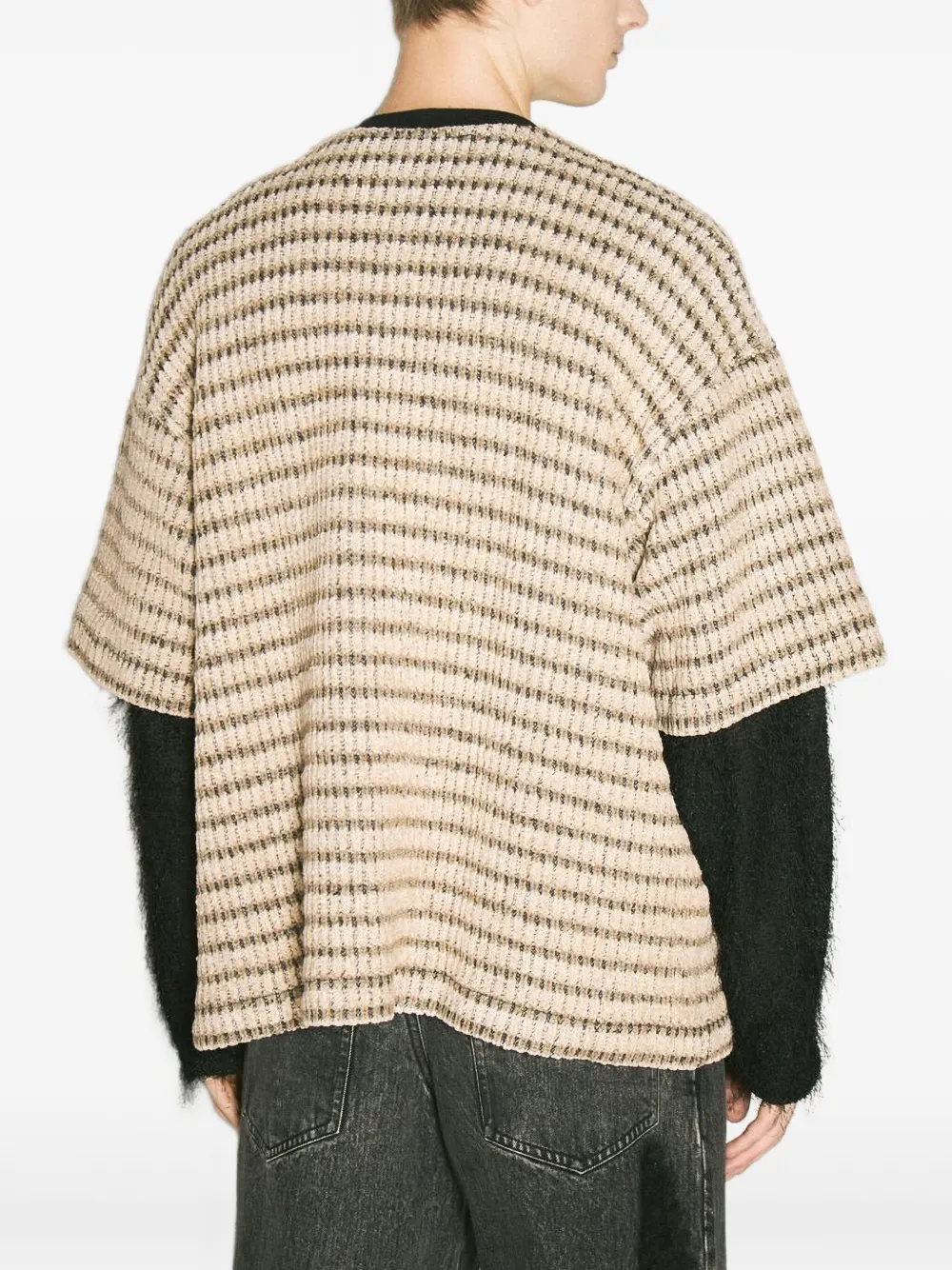 Song For The Mute Double-layered Sleeves Sweater In Brown