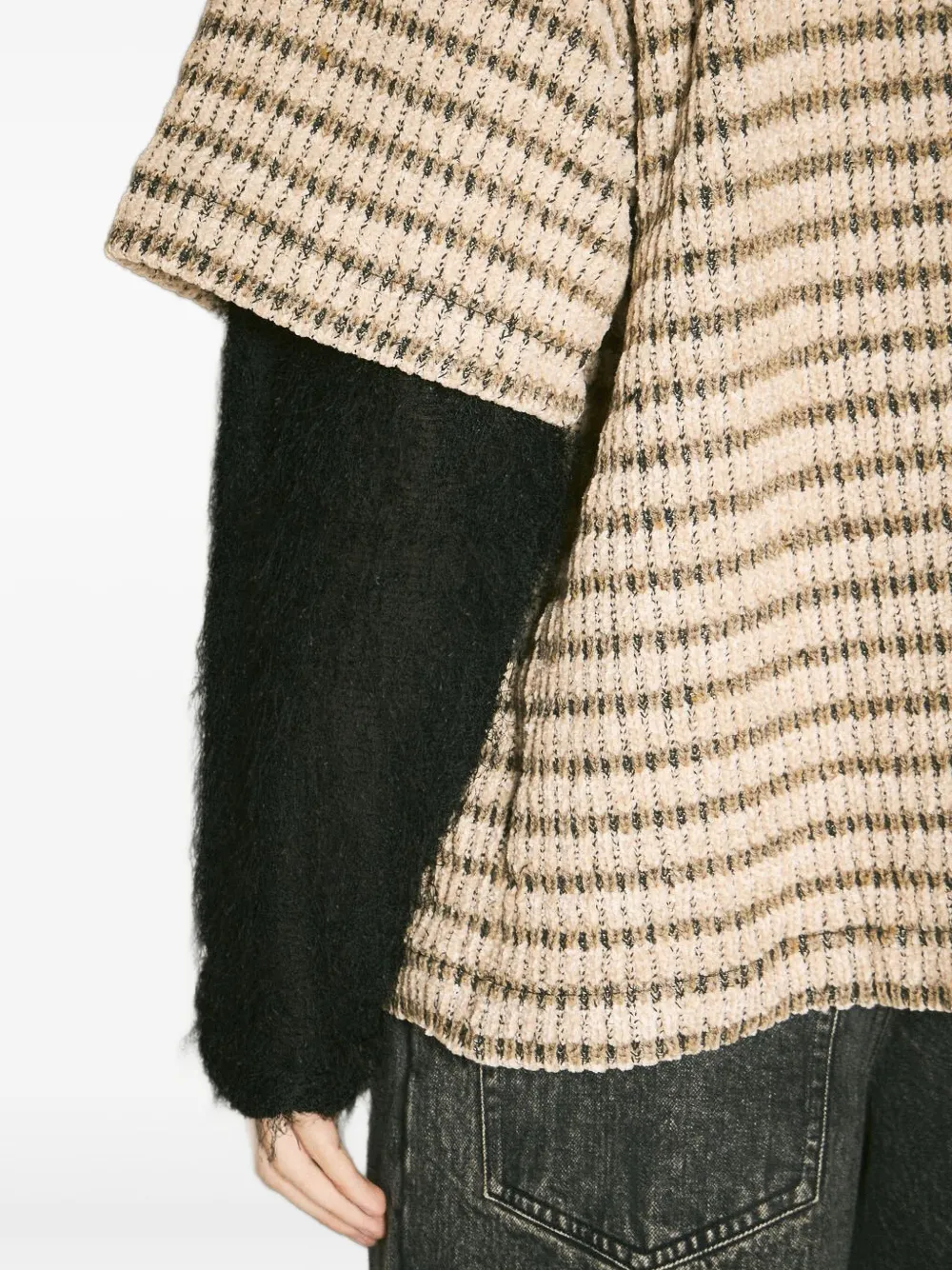 Song For The Mute Double-layered Sleeves Sweater In Brown