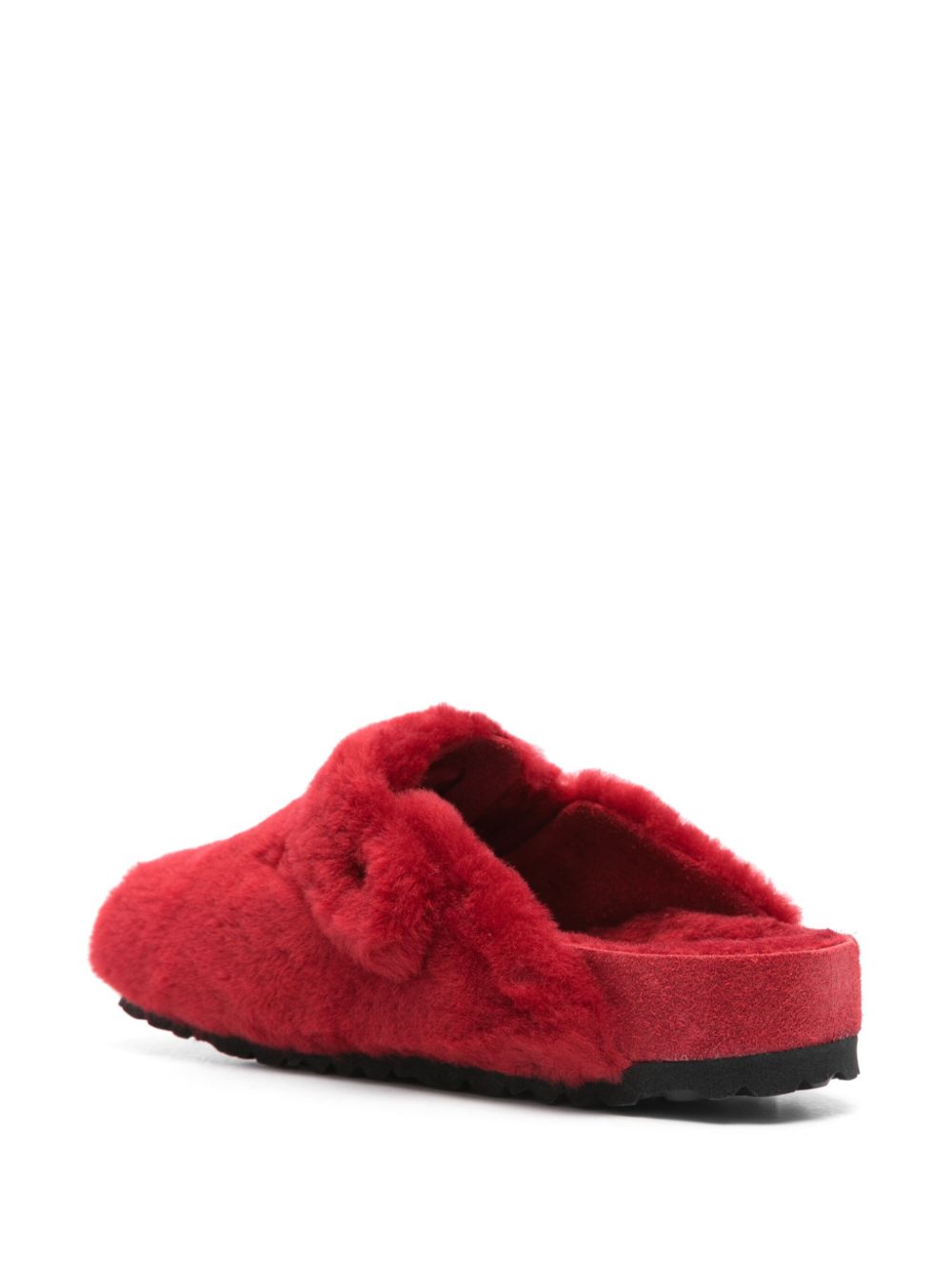 Birkenstock Boston 1774 lammy slippers Rood