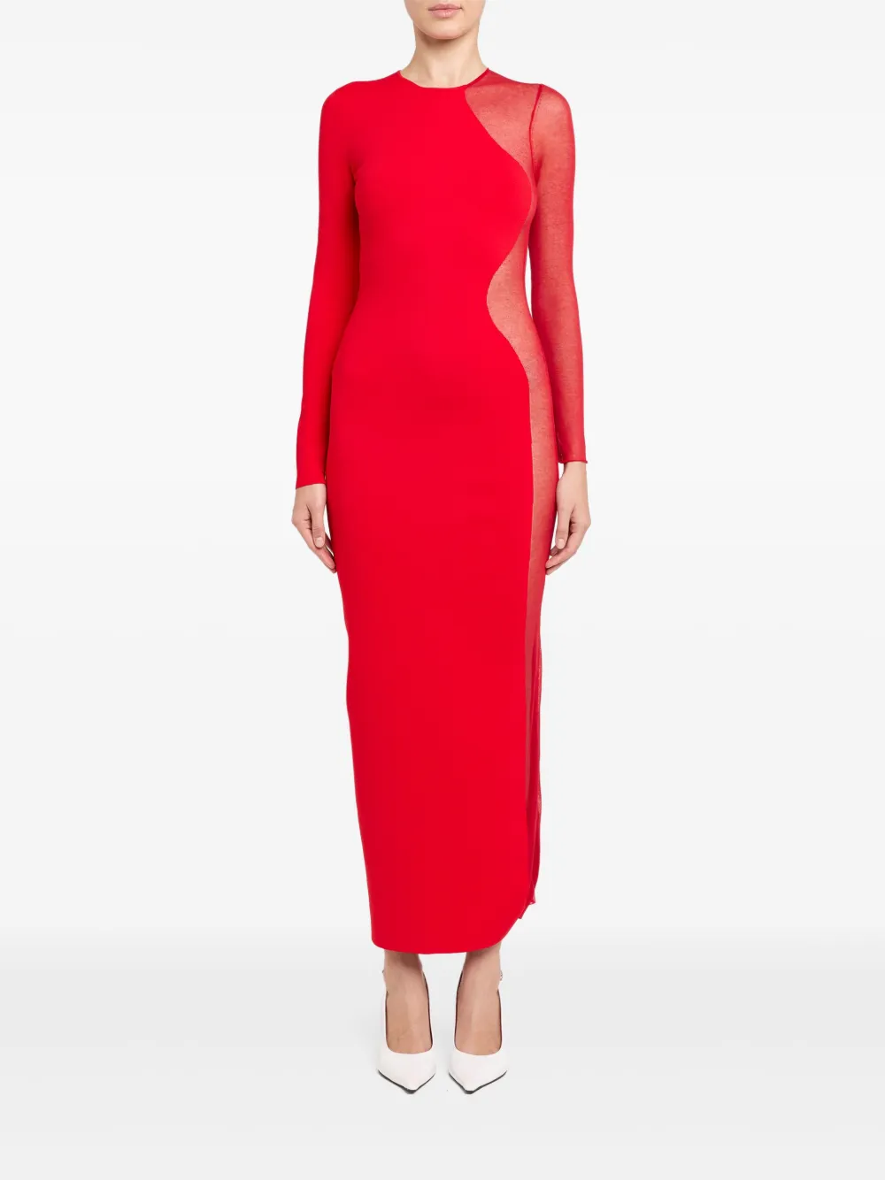 Stella McCartney Midi-jurk met kant - Rood