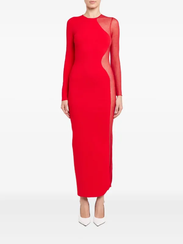 stella mccartney formal dresses Stunning Mermaid Sequin Prom Dress with Plunging V-Neck and High Slit FD3489 Red / US16 main image 0