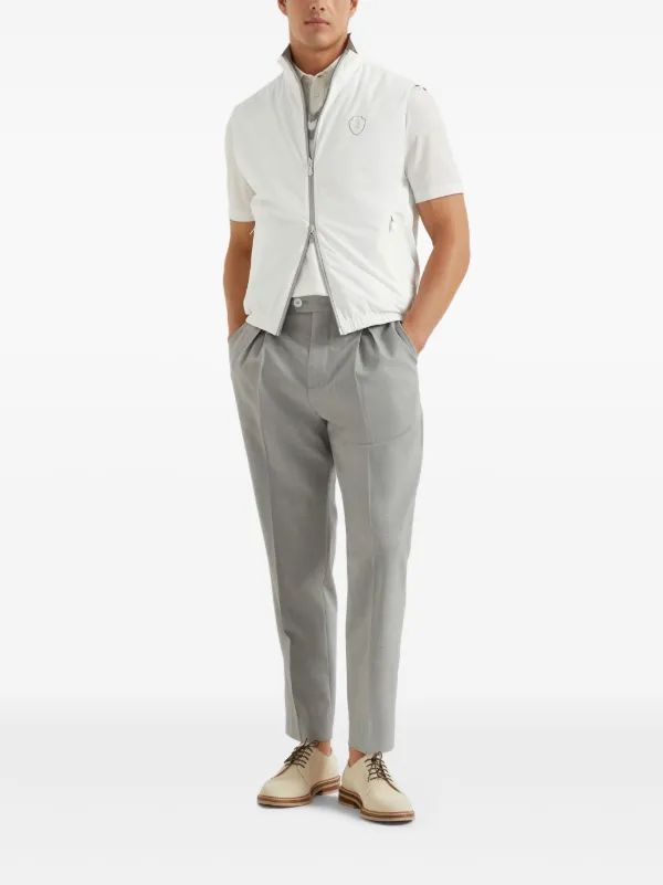 Brunello Cucinelli logo-appliqué Polo Shirt | White | FARFETCH