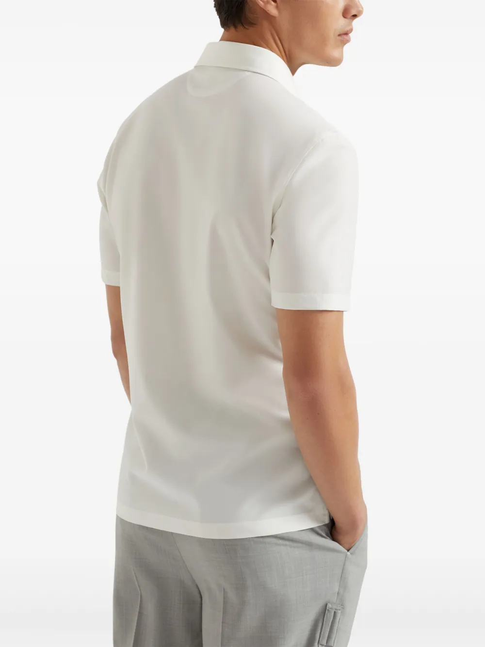 Brunello Cucinelli Poloshirt met logo-applicatie Wit