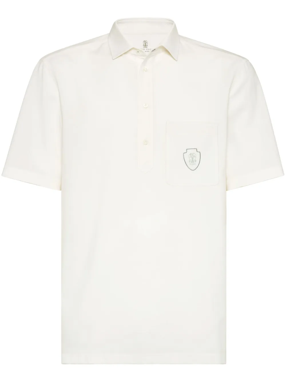 Brunello Cucinelli playera tipo polo con aplique del logo | blanco | Image 1