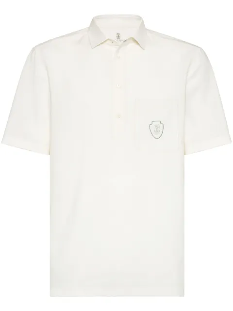 Brunello Cucinelli logo-appliqué polo shirt