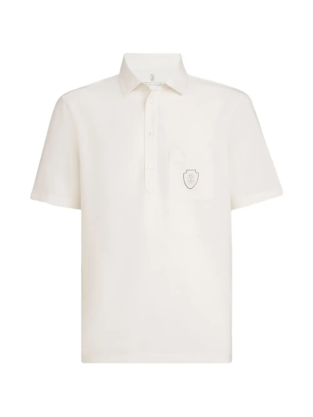 Brunello Cucinelli Polo con applicazione - Bianco