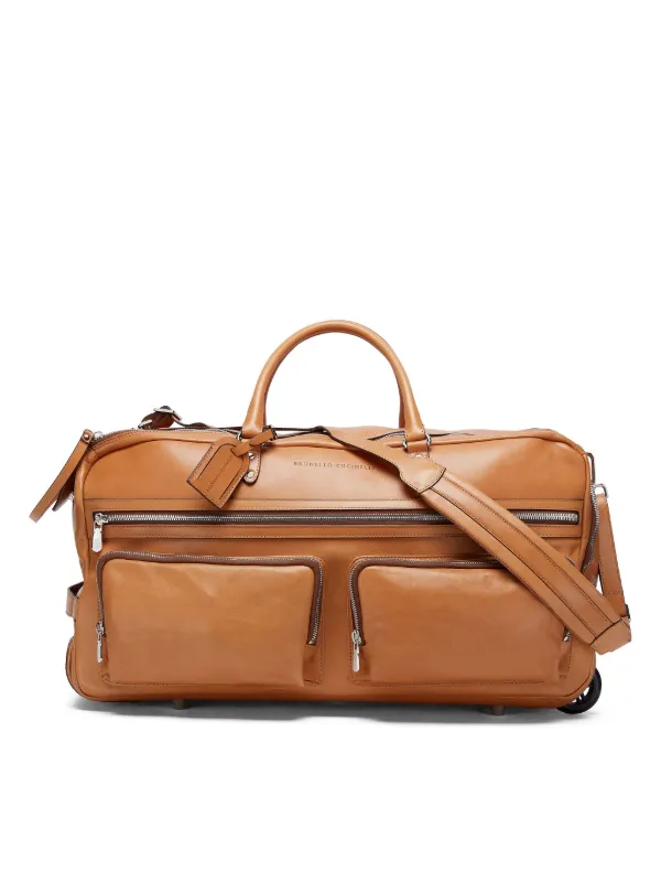BRUNELLO CUCINELLI　スーツケース　キャリーケース Brunello Cucinelli Leather Trolley Bag | Brown | FARFETCH