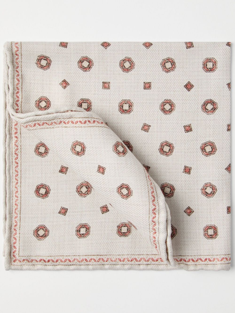 Brunello Cucinelli printed silk pocket square - Neutrals