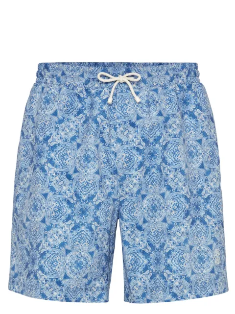 Brunello Cucinelli shorts de playa con estampado de cachemira