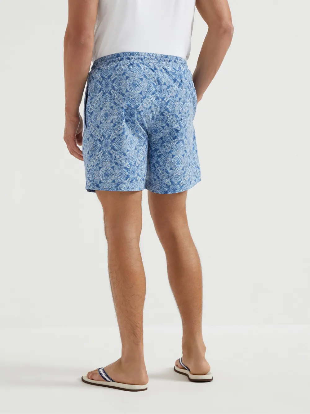 Brunello Cucinelli Zwembroek met paisley-print Blauw