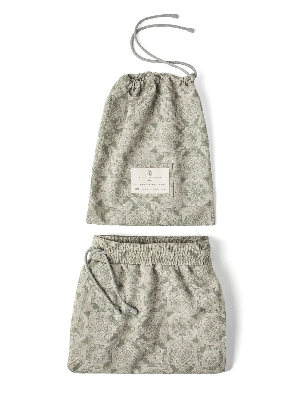 Brunello Cucinelli Zwembroek met paisley-print Groen