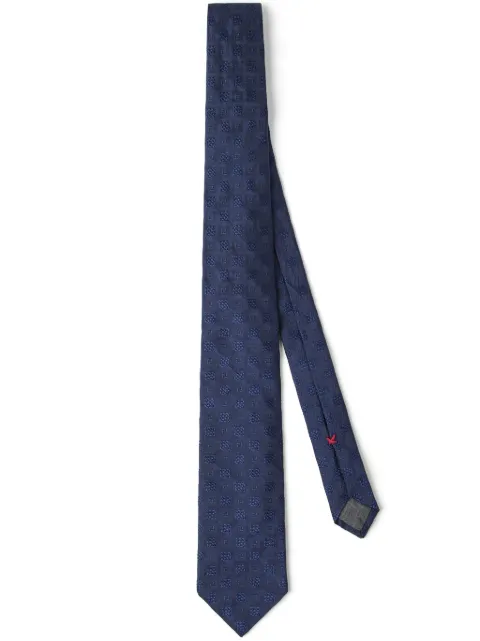 Brunello Cucinelli geometric-embroidery silk tie