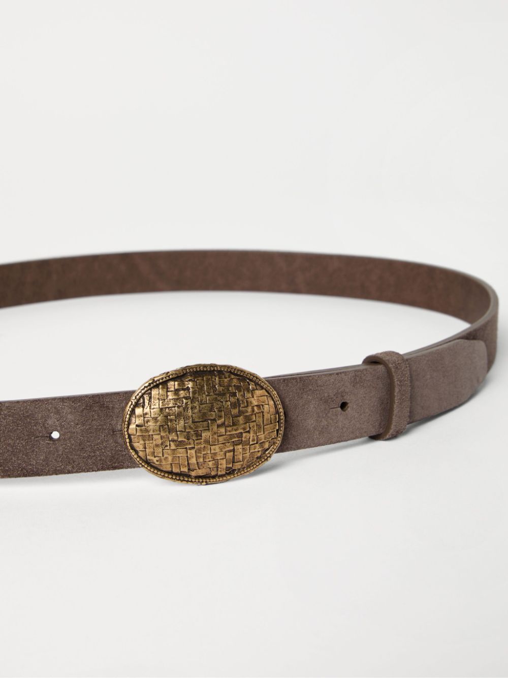 Brunello Cucinelli decorative buckle leather belt - Brown