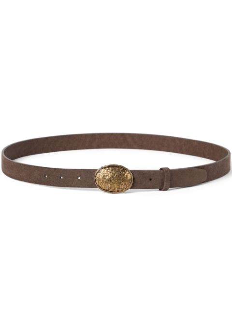 Brunello Cucinelli decorative buckle leather belt Men