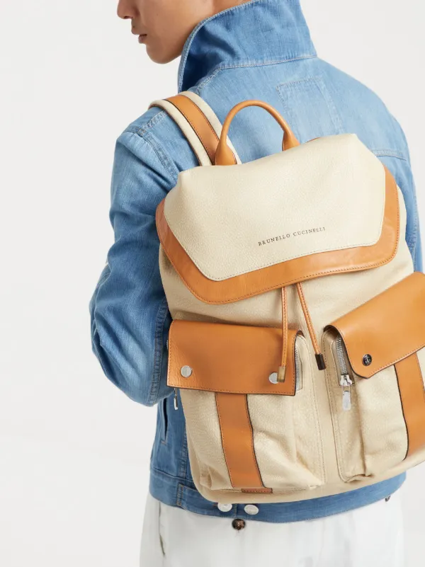 バックパック・リュック Brunello Cucinelli Backpack Travel backpack for Man in Copper | Brunello Cucinelli
