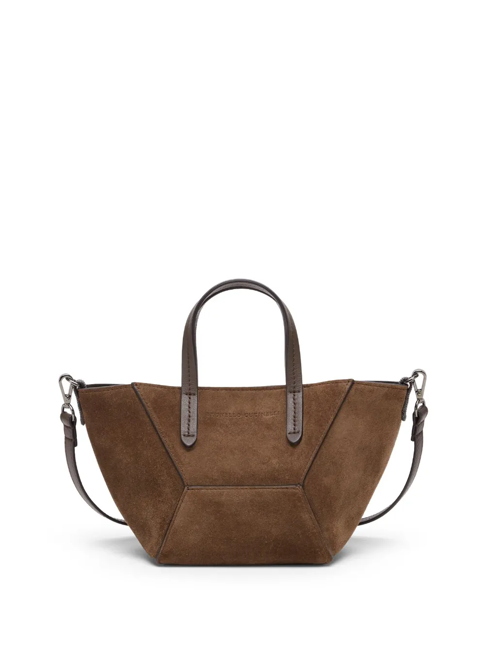 Brunello Cucinelli mini BC Duo leather cross body bag | Brown | Image 1