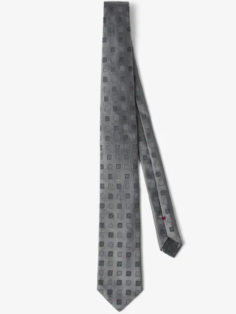 Brunello Cucinelli スクエアパターン シルクネクタイ