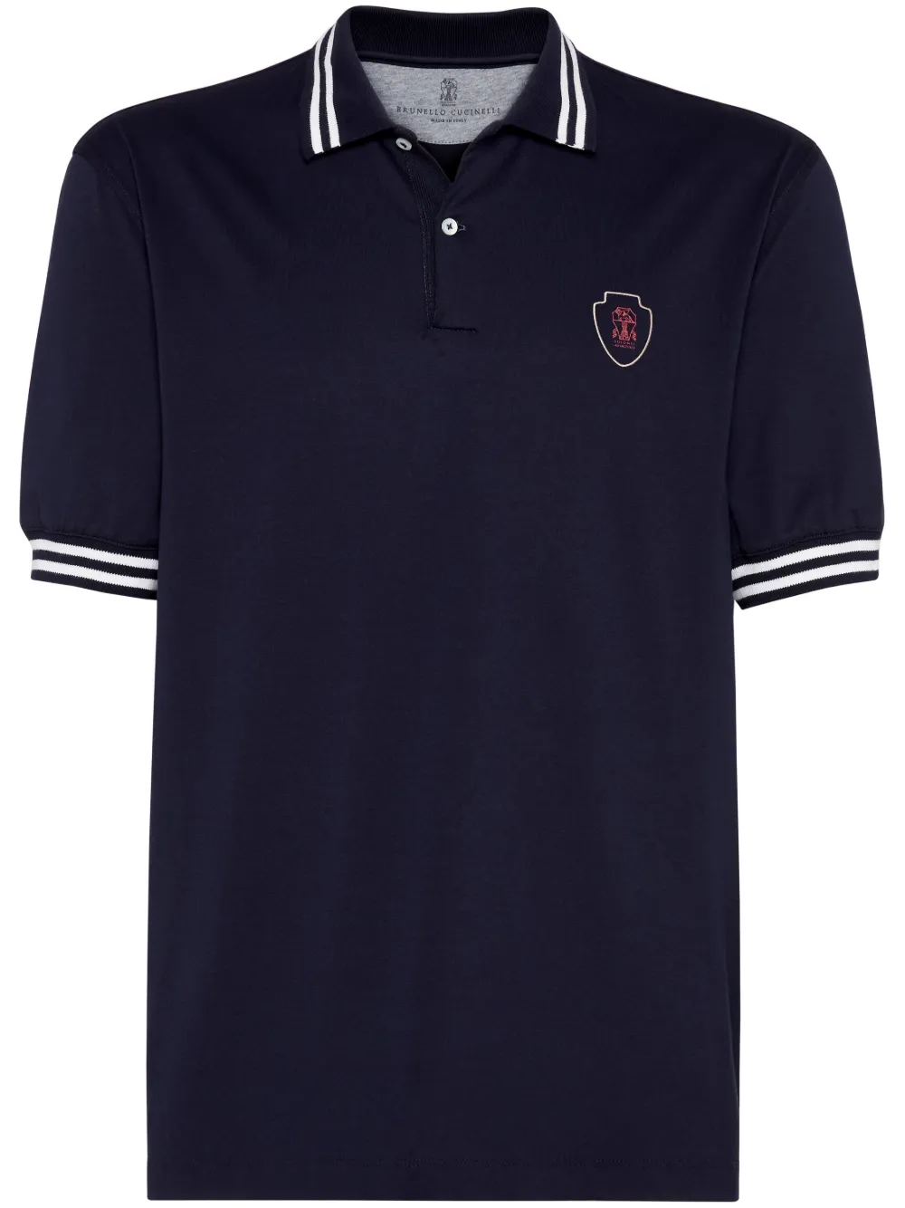 Brunello Cucinelli playera tipo polo de tejido jersey | azul | Image 1