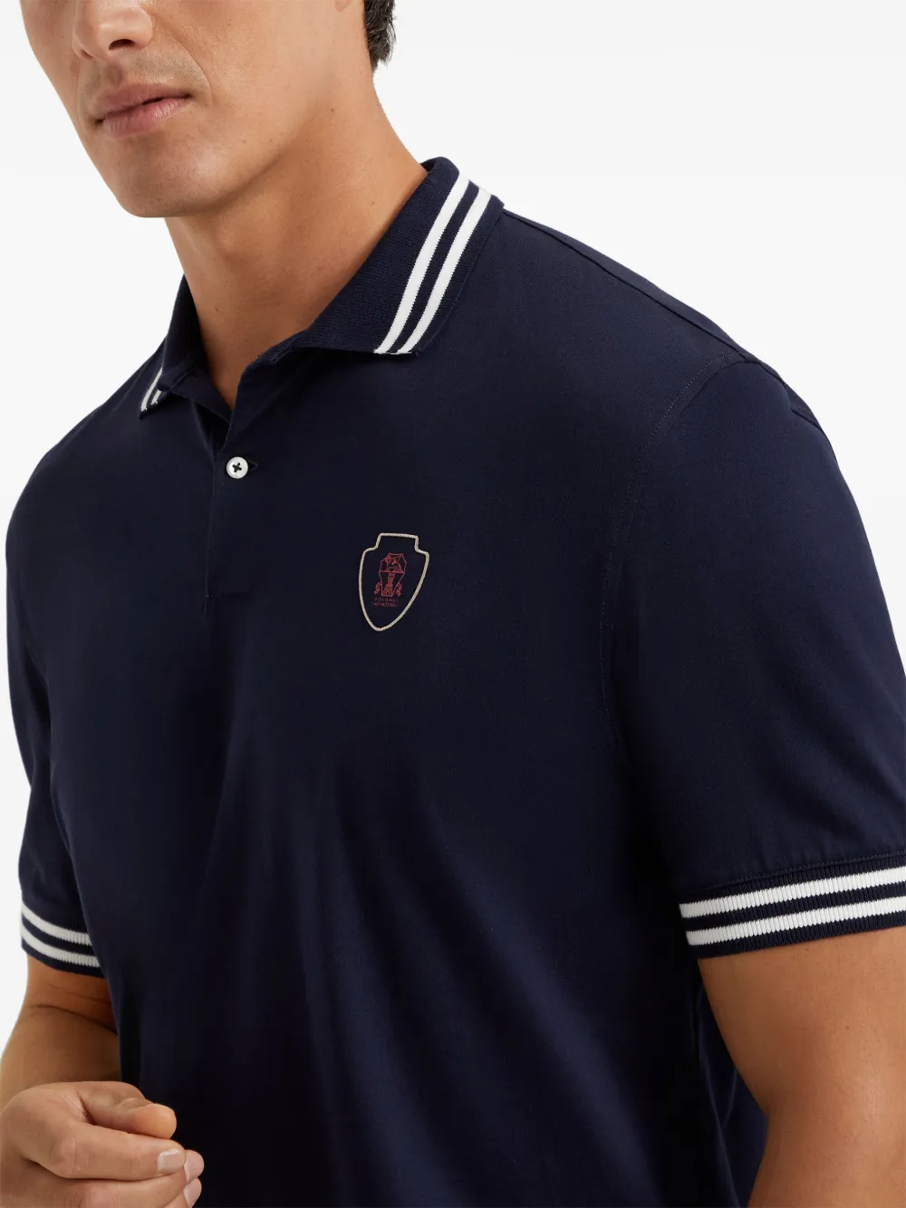Brunello Cucinelli Jersey poloshirt Blauw