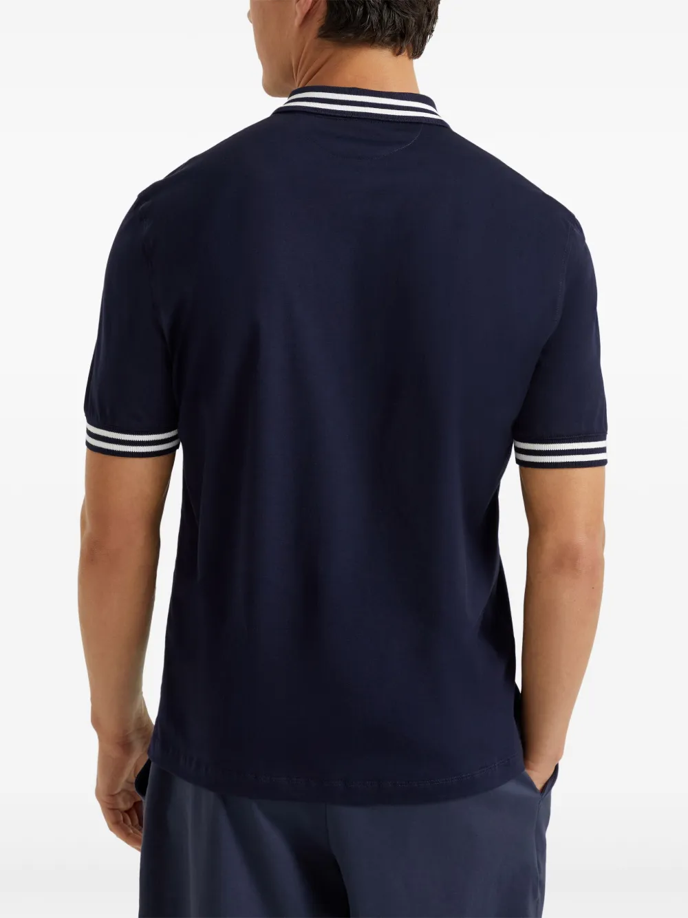 Brunello Cucinelli Jersey poloshirt Blauw