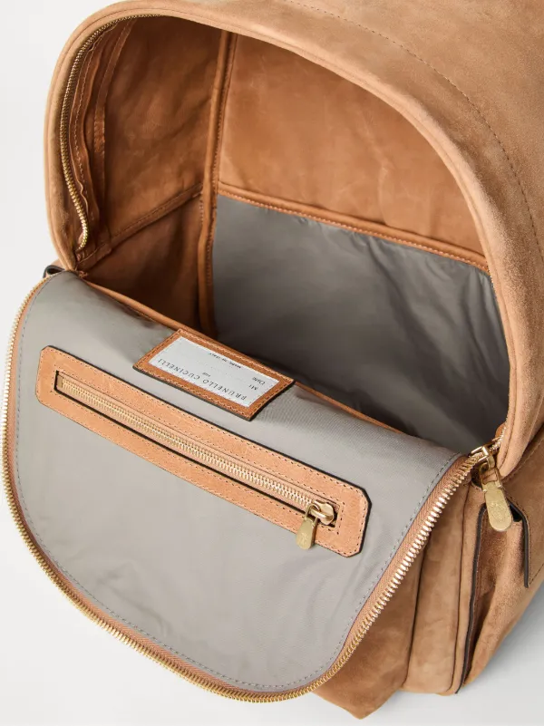 Brunello Cucinelli Suede Backpack | Brown | FARFETCH