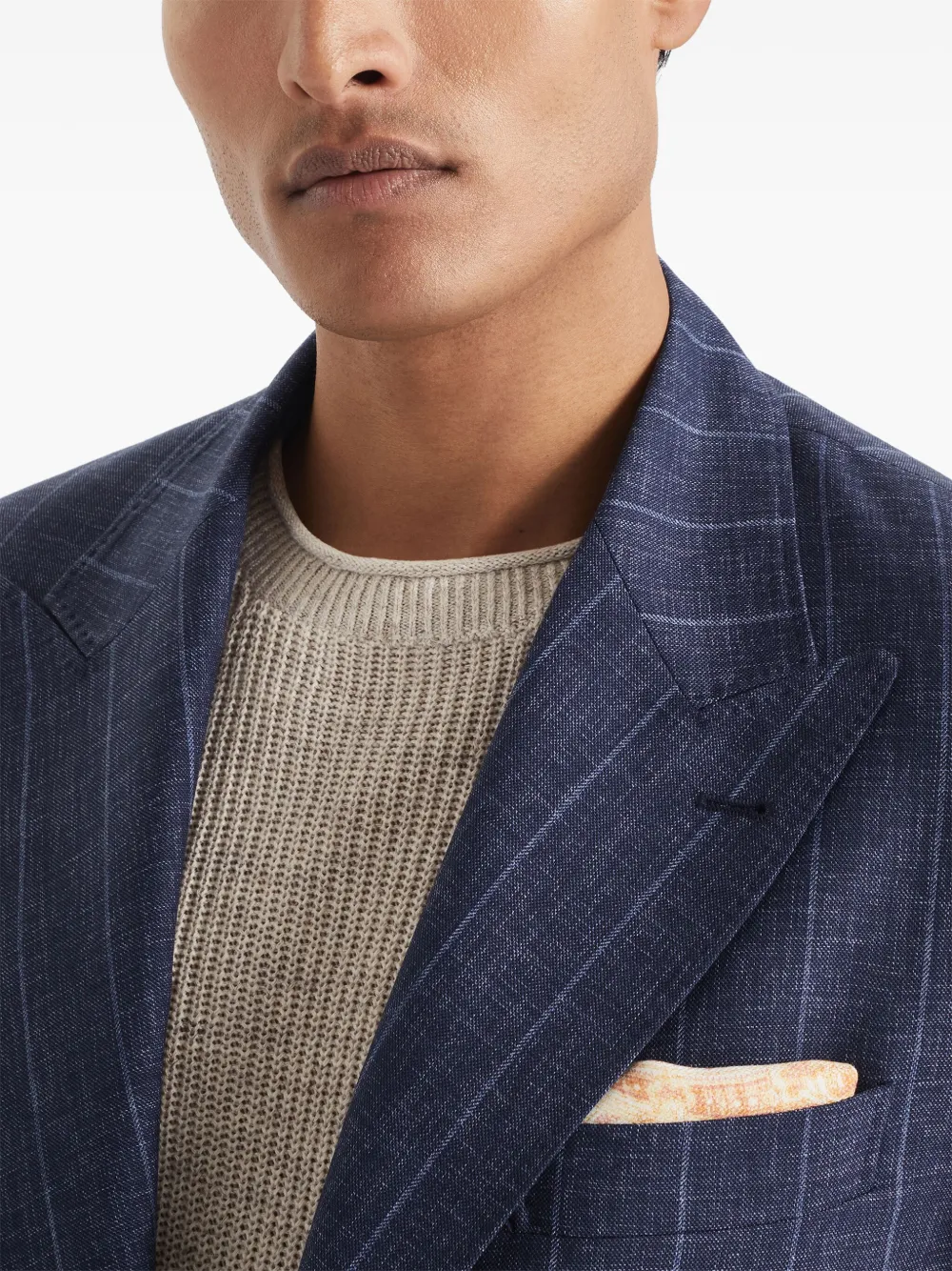 Brunello Cucinelli Tweezijdige zijden pochet Beige