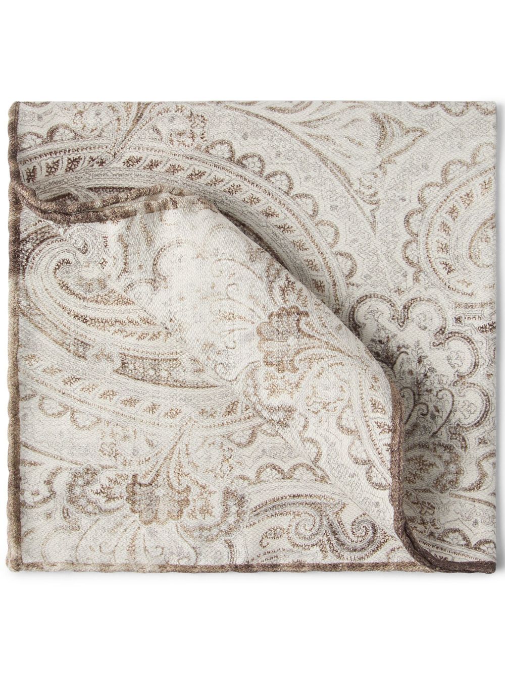 Brunello Cucinelli printed silk pocket square - Neutrals