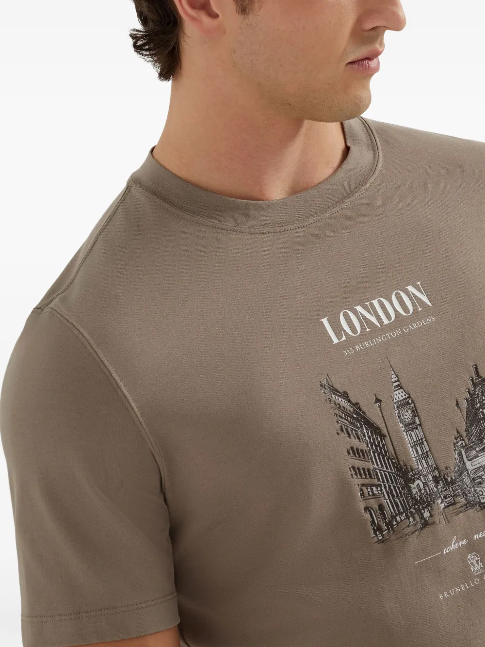 Brunello Cucinelli London T-shirt Bruin