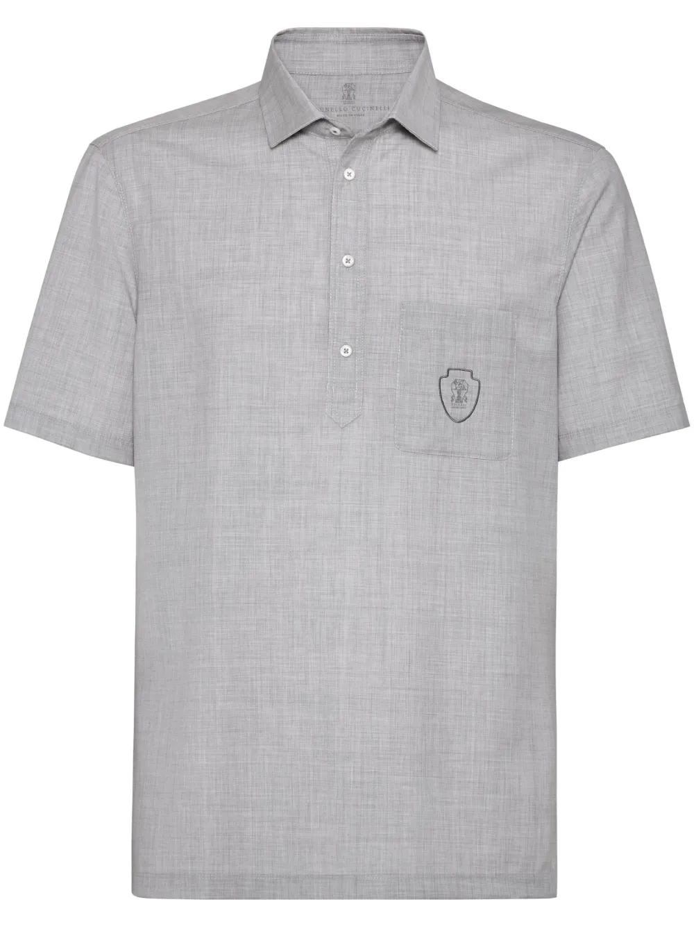 Brunello Cucinelli poplin polo shirt | Grey | Image 1