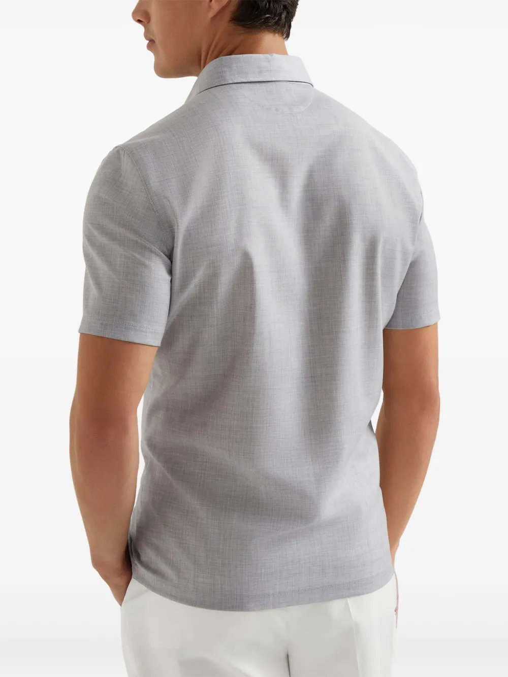 Brunello Cucinelli Popeline poloshirt Grijs