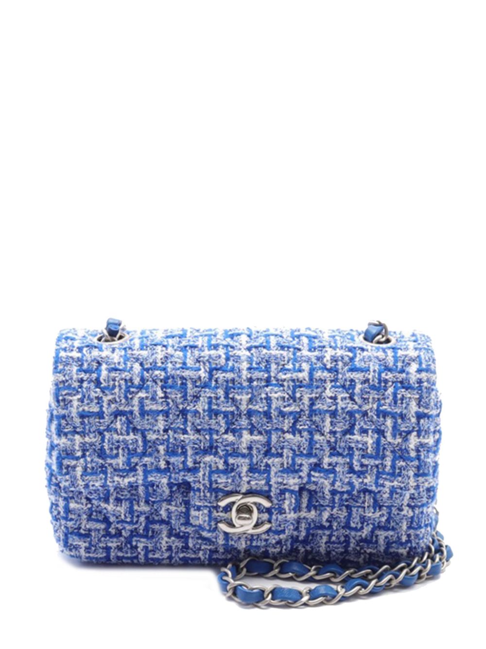 CHANEL 2021-2023 Mini Rectangular Classic Tweed Single Flap crossbody bag Women