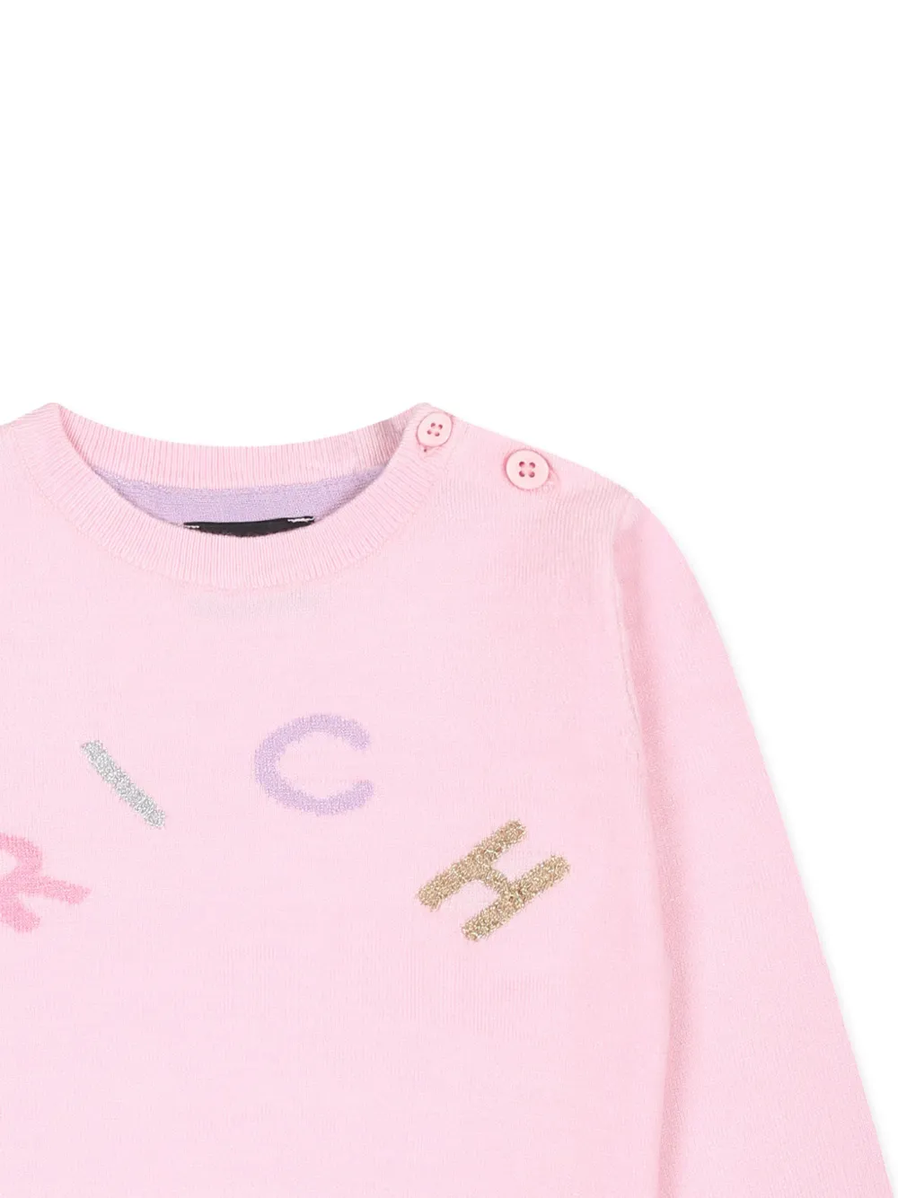 John Richmond Junior Trui met logo jacquard Roze