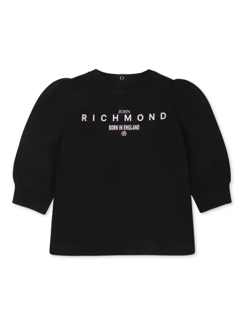 John Richmond Junior فستان بأكمام طويلة وطبعة شعار الماركة