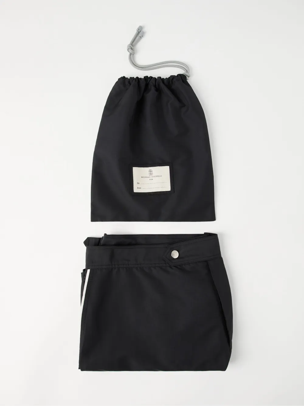 Brunello Cucinelli Zwembroek met logoprint Zwart