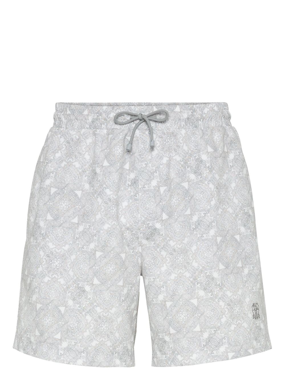 Brunello Cucinelli Zwembroek met paisley-print Grijs