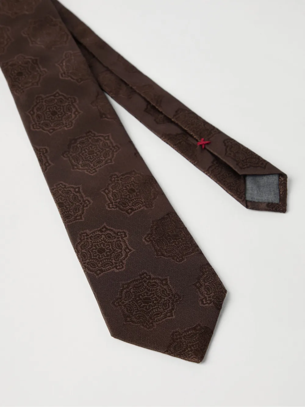 brunellocucinelli Brunello Cucinelli Zijden stropdas met paisley-jacquard - Bruin