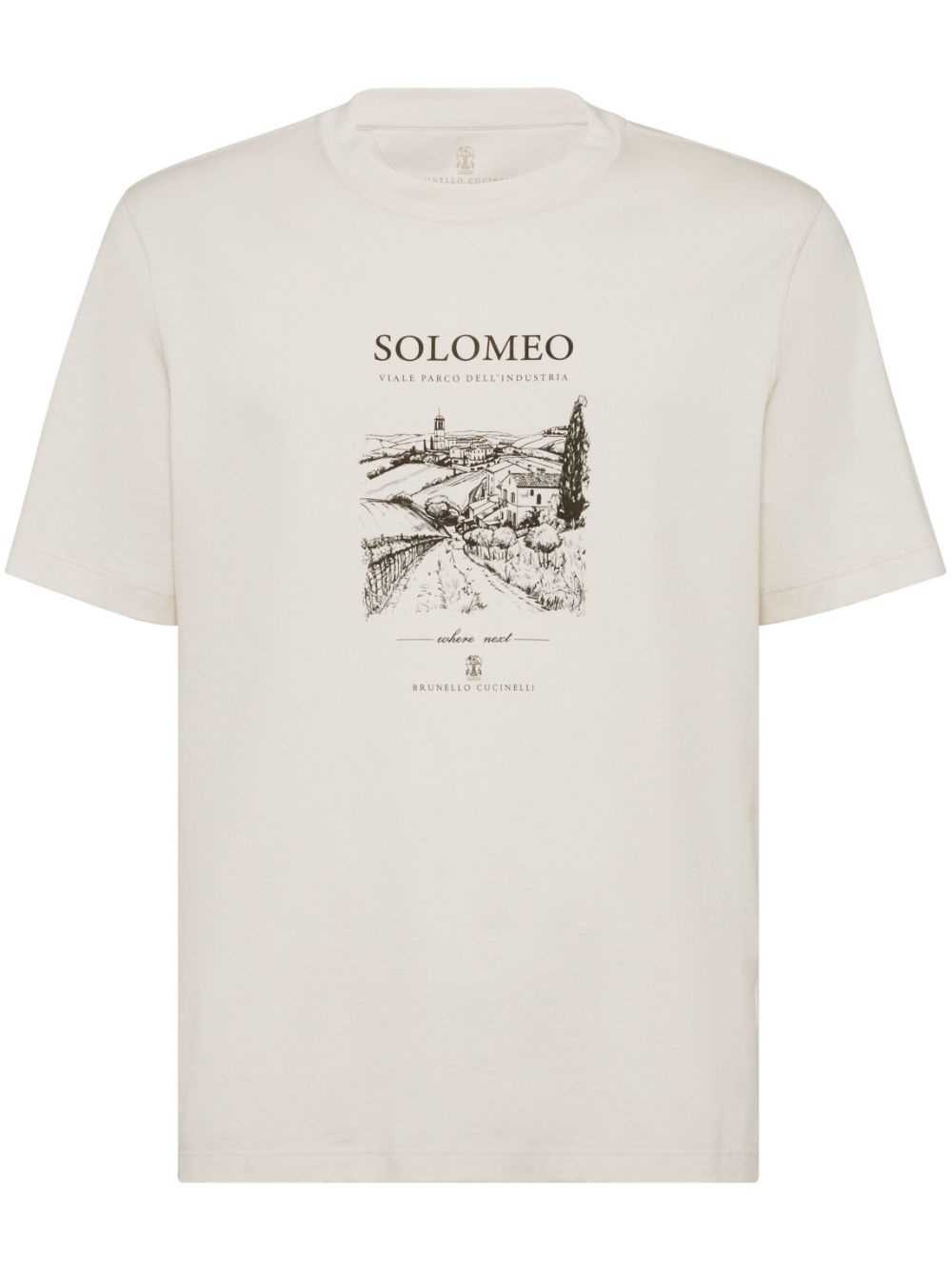 Brunello Cucinelli cotton solomeo graphic print t-shirt - White