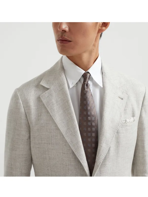 Brunello Cucinelli ジャカード シルク ネクタイ | ブラウン | FARFETCH JP