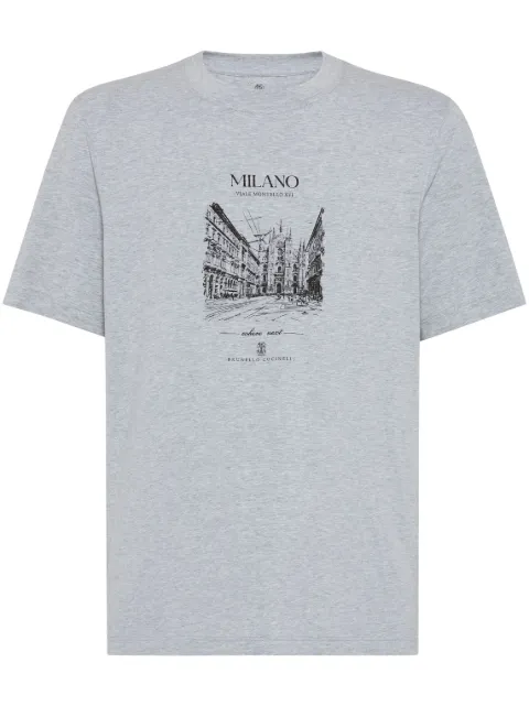 Brunello Cucinelli cotton milano graphic print t-shirt 