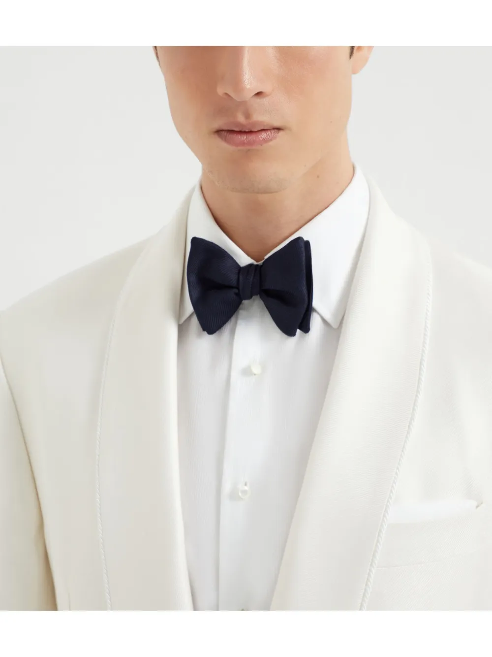 Brunello Cucinelli Silk Twill Bow Tie In Blue