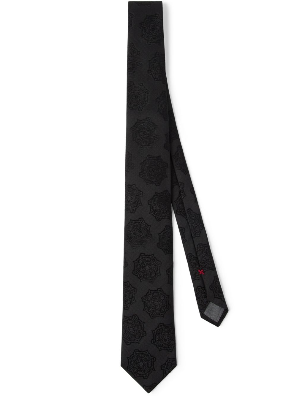 Brunello Cucinelli jacquard-woven silk tie - Black