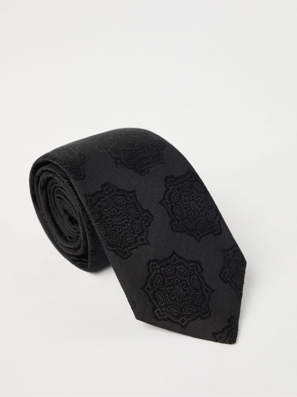 Brunello Cucinelli jacquard-woven silk tie - Black