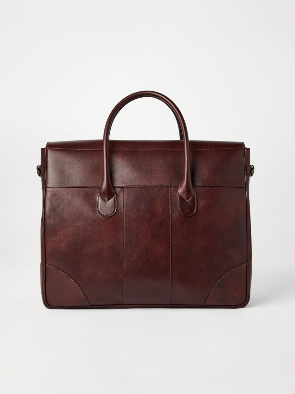 Shop Brunello Cucinelli Leather Luggage Bag In Red