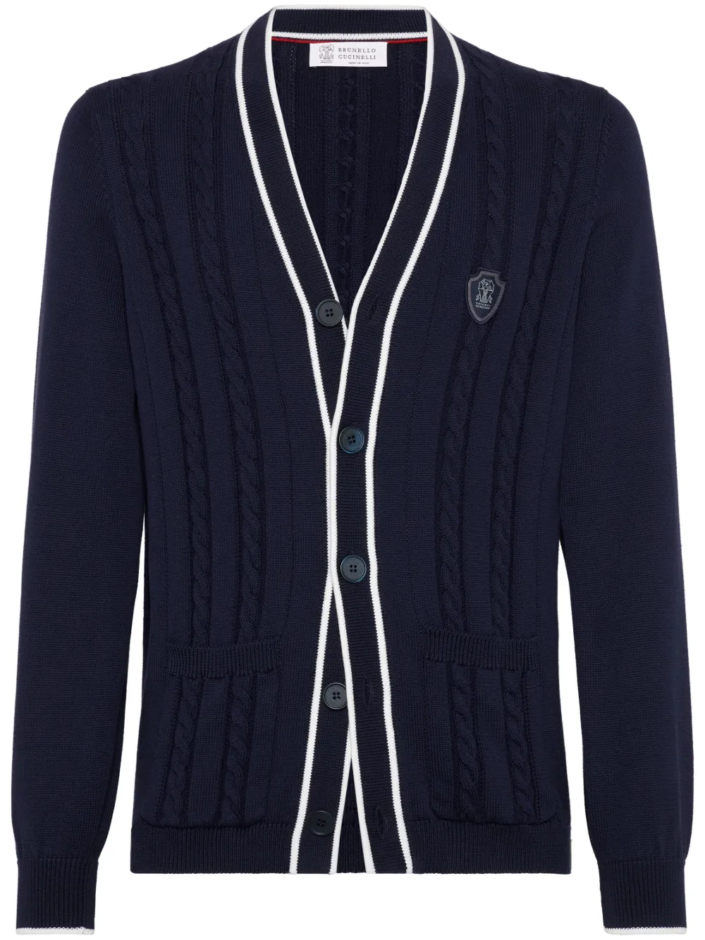 Brunello Cucinelli cable knit cardigan | Blue | Image 1