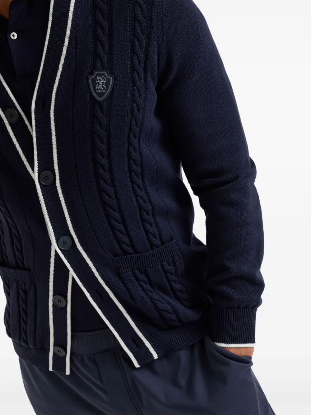 Brunello Cucinelli Kabelgebreid vest Blauw