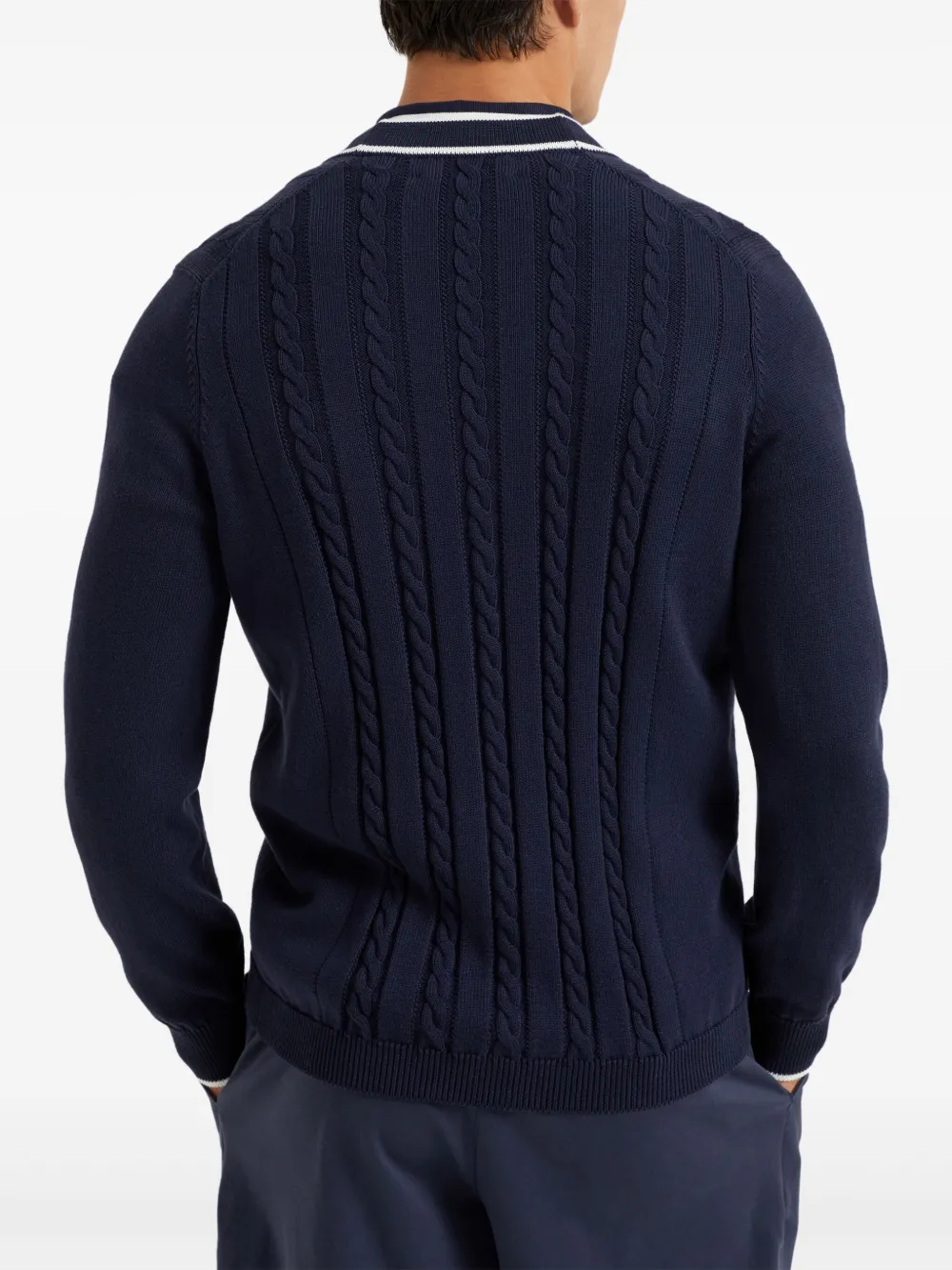 Brunello Cucinelli Kabelgebreid vest Blauw