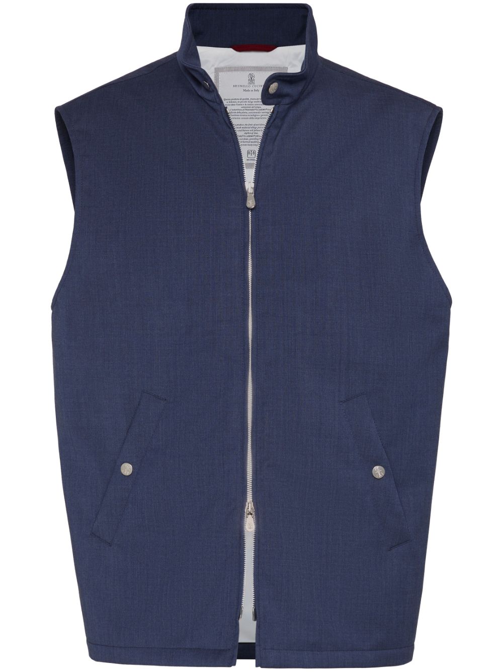 Brunello Cucinelli flannel gilet - Blue